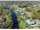 Aerial view of neighborhood with canal, showcasing waterfront homes at 1516 Natrona Dr, North Port, FL 34286
