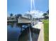 Boat on a lift at a private dock at 2259 Ryan Blvd, Punta Gorda, FL 33950