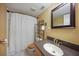 Bathroom with a shower/tub combo and vanity at 25050 Sandhill Blvd # A4 Bldg 2, Punta Gorda, FL 33983