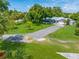 An aerial view of a single-story home with a large yard and paved driveway at 8516 Riverside Dr, Punta Gorda, FL 33982