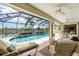 Relaxing pool area with canal views at 2807 Via Paloma Dr, Punta Gorda, FL 33950
