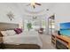 Main bedroom with king-size bed and pool view at 14176 Saul Ln, Port Charlotte, FL 33981