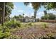 Spacious backyard with mature trees and landscaping at 1642 Banyan Dr, Venice, FL 34293