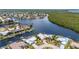 Aerial perspective showcasing the home's waterfront access at 1425 Pine Island Ct, Punta Gorda, FL 33950