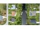 An aerial view of multiple homes with private boat docks and access to a waterway at 2256 Auburn Blvd, Port Charlotte, FL 33948