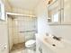 Clean bathroom with a shower/tub combo and vanity at 2673 Greendale Rd, North Port, FL 34287