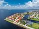 Aerial view of waterfront home with private dock at 28 Colony Point Dr, Punta Gorda, FL 33950