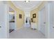 Elegant hallway with access to bedrooms and bathrooms at 3311 Wood Thrush Dr # 113, Punta Gorda, FL 33950