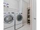 Convenient laundry room with washer, dryer, and shelving at 1596 Hyssop Loop, North Port, FL 34289