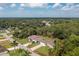 Aerial view of a home nestled in a lush, green neighborhood, complete with a screened-in pool at 3159 Draper Ter, North Port, FL 34286