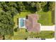House with pool and backyard, seen from above at 3159 Draper Ter, North Port, FL 34286