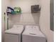 Laundry room with washer, dryer, and shelving at 14131 Heritage Landing Blvd # 838, Punta Gorda, FL 33955