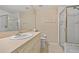 Clean bathroom, featuring a shower/tub combo and updated vanity at 255 W End Dr # 2201, Punta Gorda, FL 33950