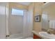 Clean bathroom featuring a shower/tub combo and updated vanity at 1751 Scarlett Ave, North Port, FL 34289