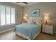 Comfortable bedroom with a blue quilt, decorative pillows, and matching nightstands at 2000 Bal Harbor Blvd # 1012, Punta Gorda, FL 33950