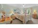 Charming bedroom with a queen-size bed and window seat at 1355 Hempstead Ave, North Port, FL 34286