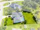Aerial view of single Gathering home with large backyard and pool at 1355 Hempstead Ave, North Port, FL 34286