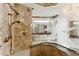 Spacious shower with multiple shower heads at 5000 Palermo Dr, Punta Gorda, FL 33950