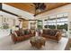 Bright living area with couches, wood coffee table, and views to the kitchen at 5000 Palermo Dr, Punta Gorda, FL 33950