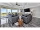 Spacious living room featuring comfortable seating, large windows with a view, and stylish decor at 1425 Park Beach Cir # 127, Punta Gorda, FL 33950