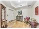 Elegant entryway with tiled floors, decorative furniture, and access to elevator at 89 Vivante Blvd # 305, Punta Gorda, FL 33950