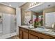 Double vanity bathroom with shower and plenty of storage at 1817 W Price Blvd, North Port, FL 34286