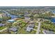 Aerial view showcasing a waterfront community at 17341 Sabrina Cir, Port Charlotte, FL 33948