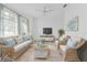 Spacious living room with wicker furniture and a calming coastal atmosphere at 24083 Buckingham Way, Port Charlotte, FL 33980
