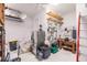 Workshop area in garage with workbench and storage at 1209 San Mateo Dr, Punta Gorda, FL 33950