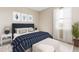 Charming bedroom with blue accents, soft textures, and a cozy atmosphere for restful nights at 25228 Rampart Blvd, Punta Gorda, FL 33983