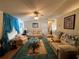 Spacious living room featuring comfy sofas and a large area rug at 707 Riverview Cir, North Port, FL 34287