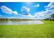 Community lakefront view with lush green grass at 20149 Lagente Cir, Venice, FL 34293