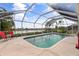 Enclosed pool and patio with lake view at 4077 La Costa Island Ct, Punta Gorda, FL 33950