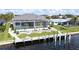 Aerial view of waterfront home with pool and dock at 19155 Aviation Ct, Port Charlotte, FL 33948