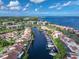 Aerial view of waterfront community with boat docks at 25188 Marion Ave # E301, Punta Gorda, FL 33950