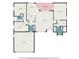 Floor plan showing layout of home, including bedrooms and living areas at 1858 Norvell Ave, North Port, FL 34286
