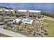 Aerial view of waterfront condos with pool and parking at 101 N Marion Ct # 122, Punta Gorda, FL 33950