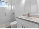 Modern bathroom with white vanity and walk-in shower at 17315 Cape Horn Blvd, Punta Gorda, FL 33955
