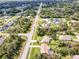 Aerial view of a residential neighborhood showcasing a variety of homes at 3173 S Cranberry Blvd, North Port, FL 34286