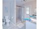 Clean bathroom with walk-in shower and granite countertop at 3173 S Cranberry Blvd, North Port, FL 34286