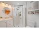 Clean bathroom with a shower and white vanity at 4040 S Cranberry Blvd, North Port, FL 34286