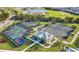 Aerial view of tennis and pickleball courts at 14625 Sycamore Ct # 2411, Punta Gorda, FL 33955