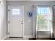 Welcoming entryway with a bright front door, decorative sidelight window and ceramic tile flooring at 3316 Kacher Rd, North Port, FL 34288