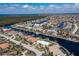 Bird's eye view of waterfront home showcasing the property's location and size at 3636 Aruba Ct, Punta Gorda, FL 33950