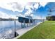 Private boat dock on calm waterway at 1945 Jamaica Way, Punta Gorda, FL 33950