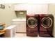Laundry room with washer, dryer, and extra storage at 300 Madrid Blvd, Punta Gorda, FL 33950