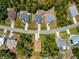 Aerial view highlights the property's location, nestled within a quiet residential neighborhood at 3802 Eagle Pass St, North Port, FL 34286