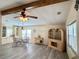 Charming dining room with a wood-trimmed ceiling and a glass-top table at 747 Tangerine Woods Blvd, Englewood, FL 34223