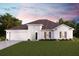 One-story home with white exterior, gray roof and two-car garage at 26268 Hong Kong Rd, Punta Gorda, FL 33983