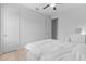 Bright bedroom with light wood floors and neutral walls at 1497 Nordendale Blvd, North Port, FL 34288